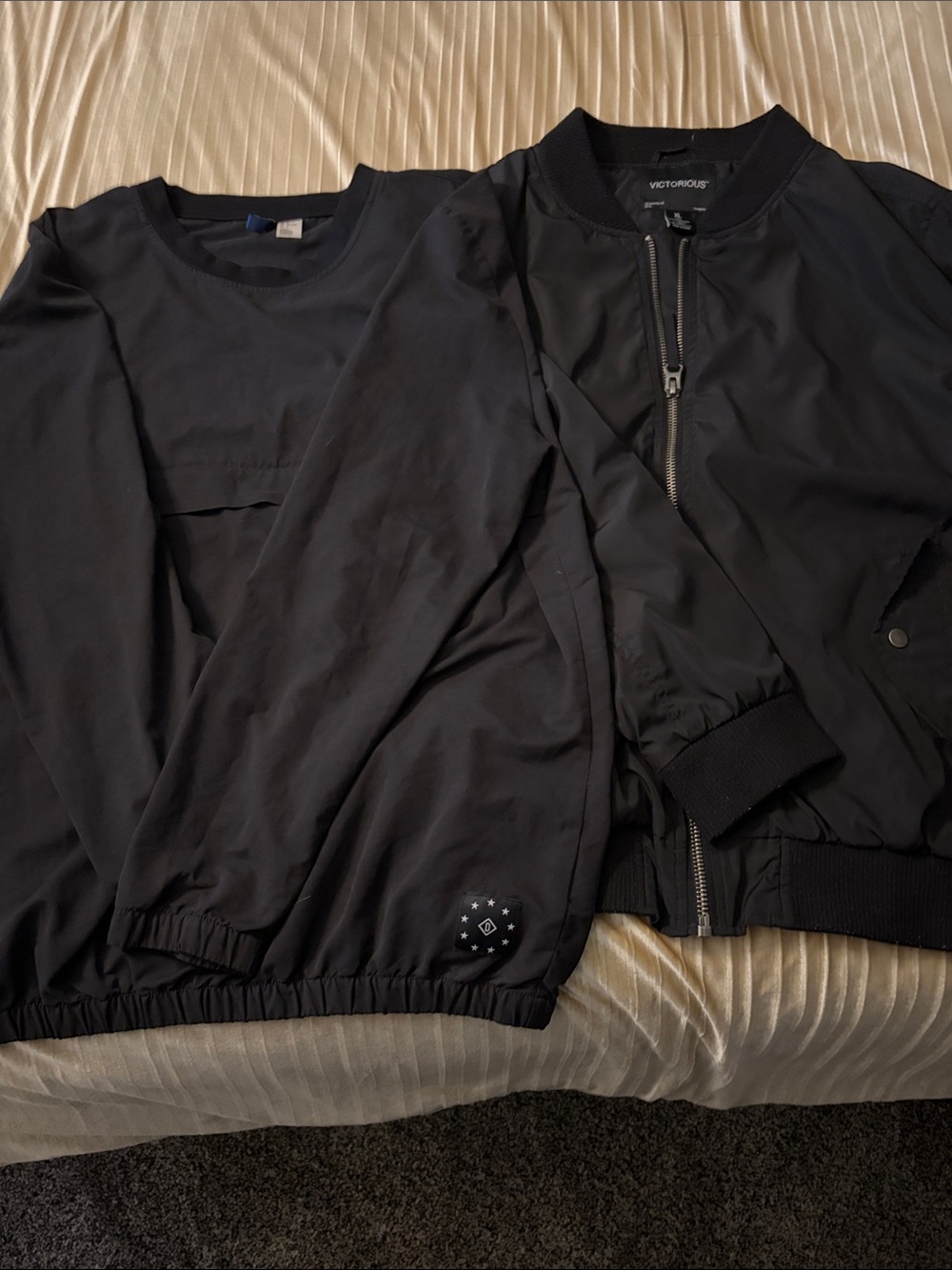 Men's Black Bomber Jacket by Victorious - Classic Zip-Up